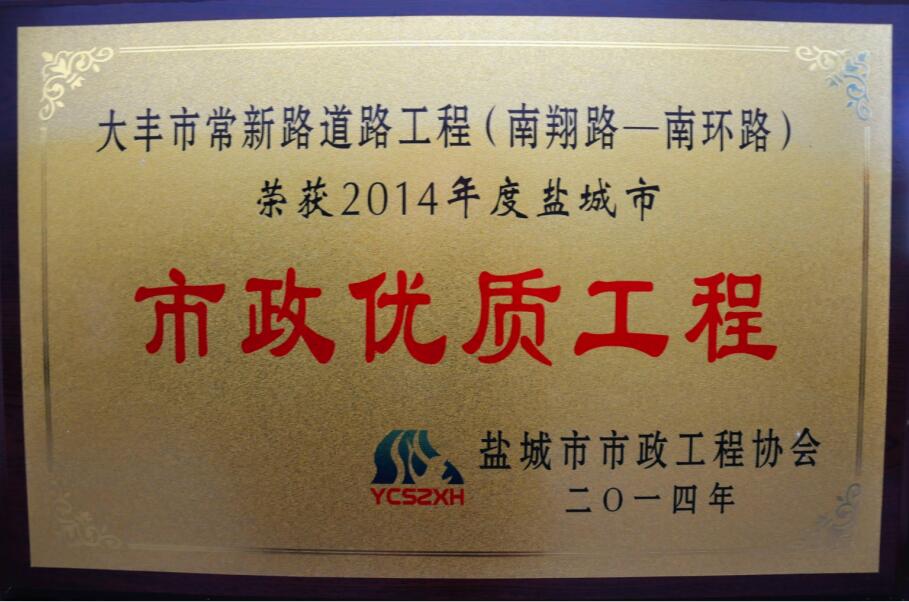 2014年常新路优秀工程
